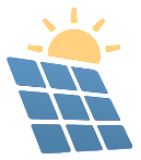 Solar PV Simplified Software logo - solar panel and sun icon